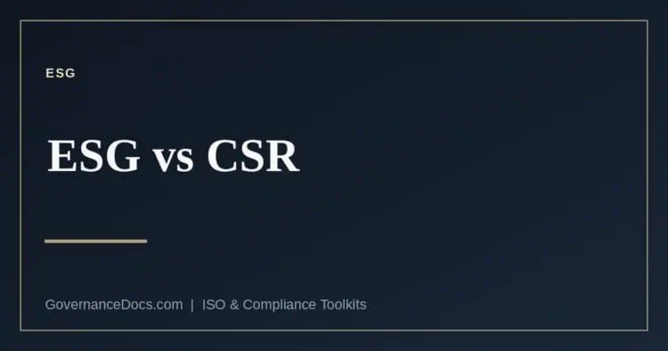 ESG vs CSR explained