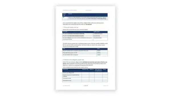 EU AMLR Toolkit sample: Record Retention and Deletion Schedule