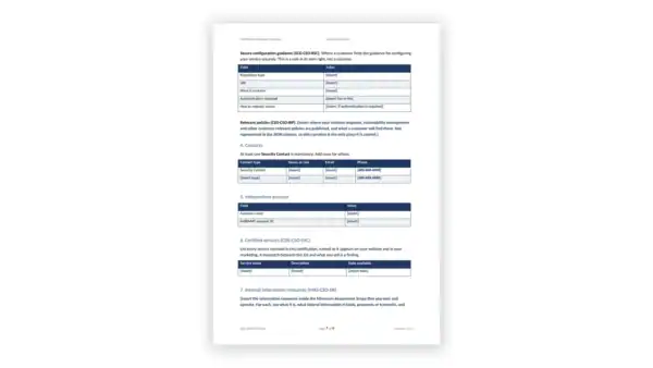 FedRAMP Toolkit sample: Certification Package Overview