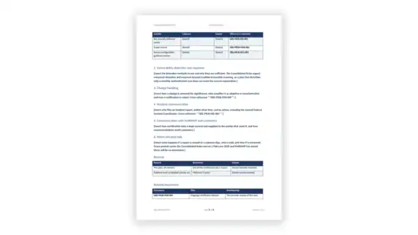 FedRAMP Toolkit sample: Ongoing Certification Plan