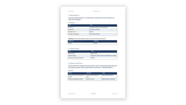 FedRAMP Toolkit sample: FedRAMP Incident Report