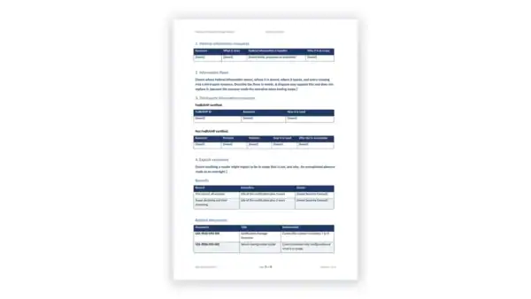 FedRAMP Toolkit sample: Minimum Assessment Scope Record
