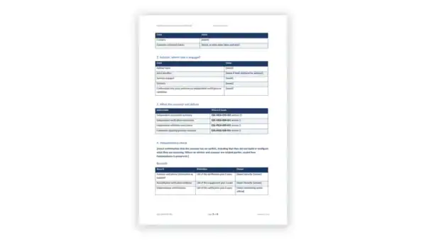 FedRAMP Toolkit sample: Independent Assessment Service Record