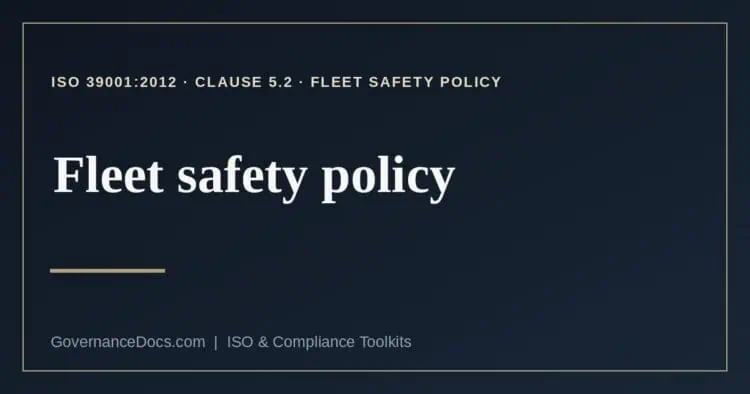fleet safety policy explained