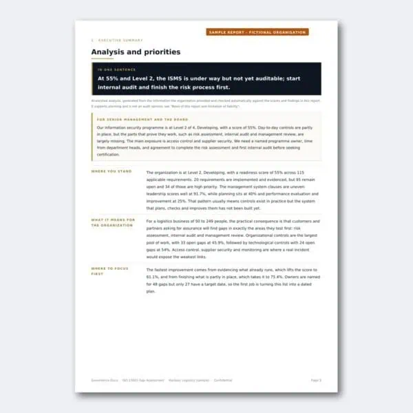 Governance Docs report on analysis and priorities for organizational improvement.