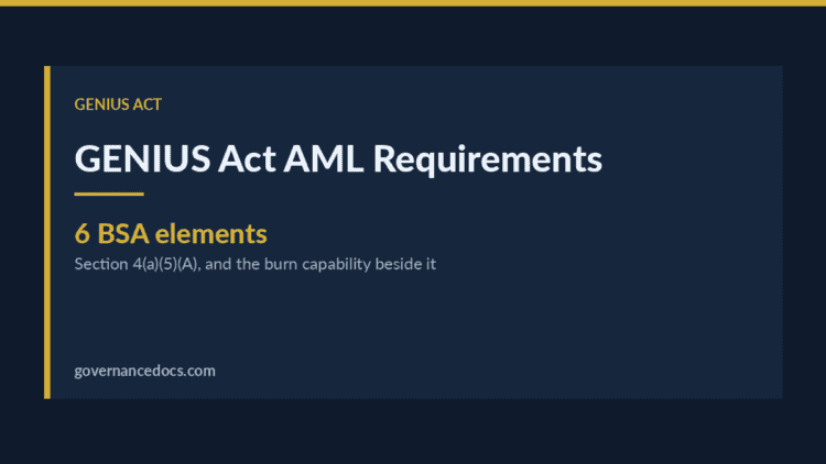 GENIUS Act AML requirements — GENIUS Act AML Requirements: The 6 Essential BSA Elements