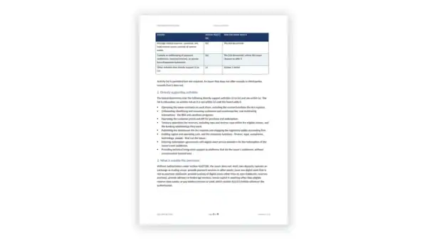 GENIUS Act Toolkit sample: GDL-GEN-ACT-001 - Permitted Activities Policy