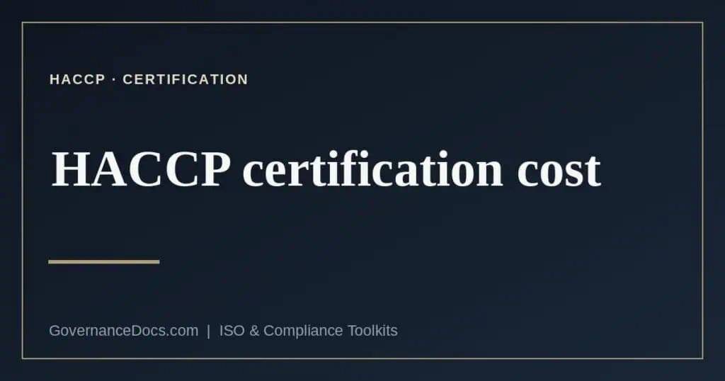 HACCP certification cost explained