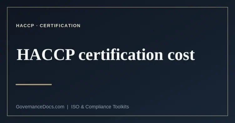 HACCP certification cost explained