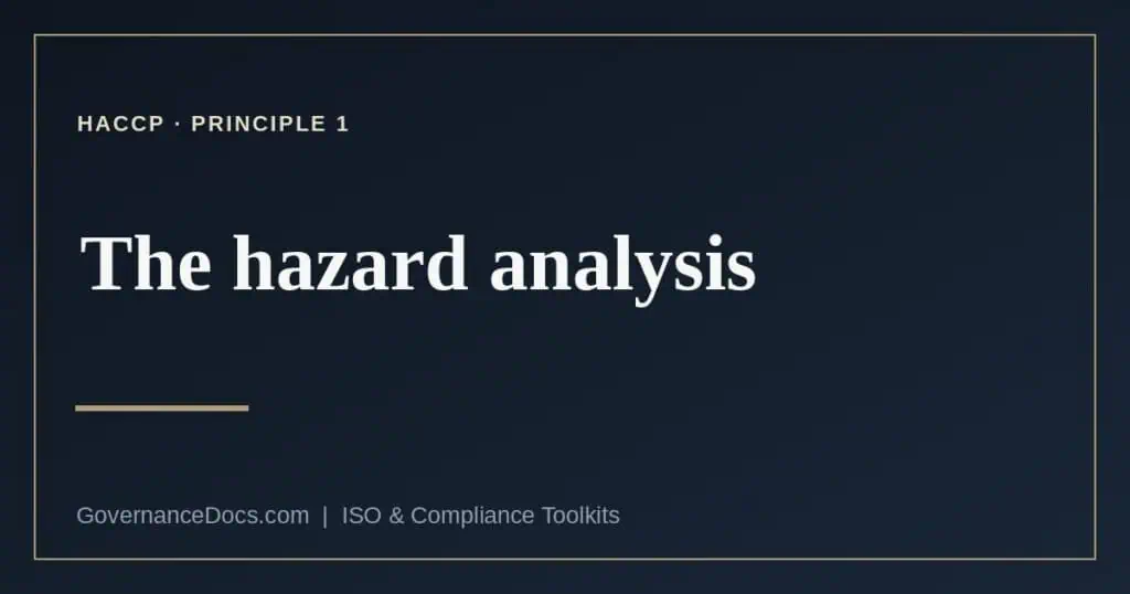 HACCP hazard analysis explained