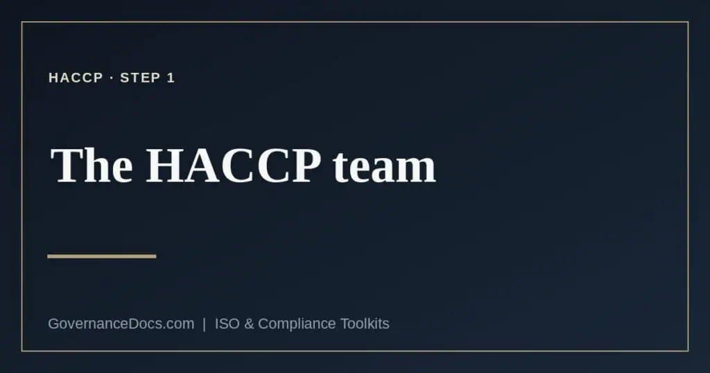 HACCP team explained