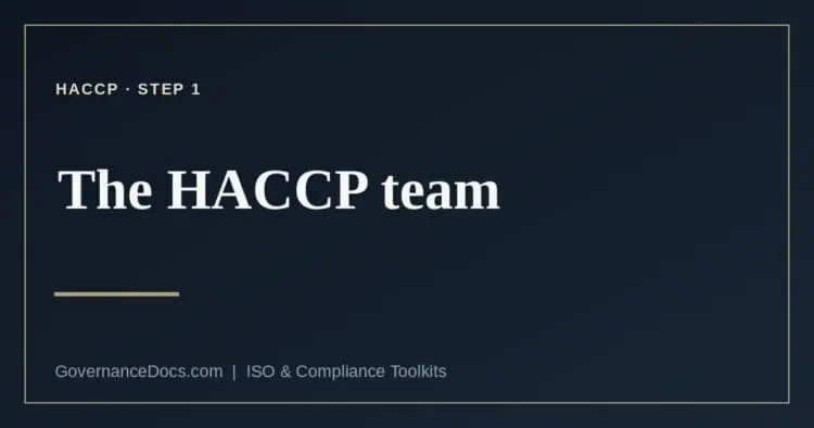 HACCP team explained