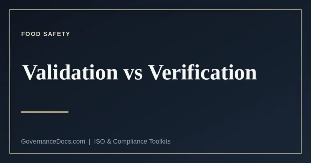 HACCP validation and verification