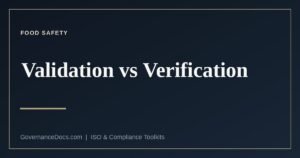 HACCP validation and verification
