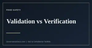 HACCP validation and verification