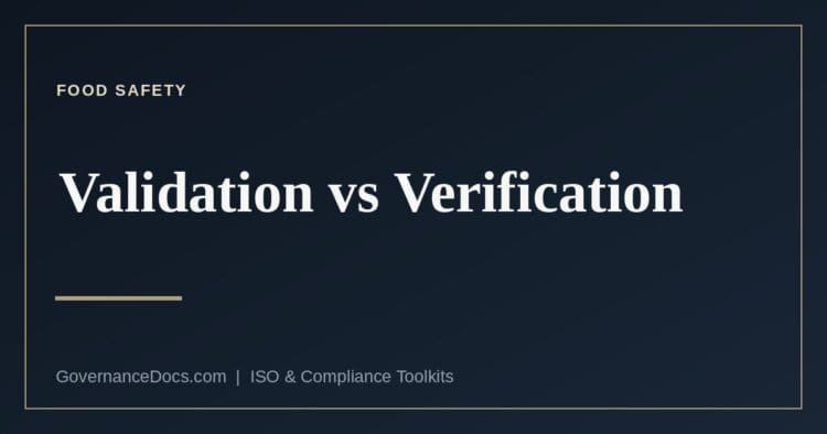 HACCP validation and verification