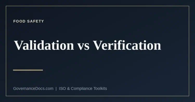 HACCP validation and verification