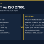 HITRUST vs ISO 27001 comparison: issuer, controls, scoring, validity and recognition side by side