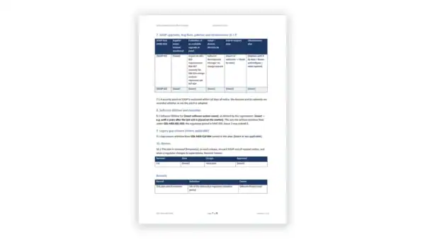 IEC 62304 Toolkit sample: GDL-MDS-MNT-002 - Software Maintenance Plan Template