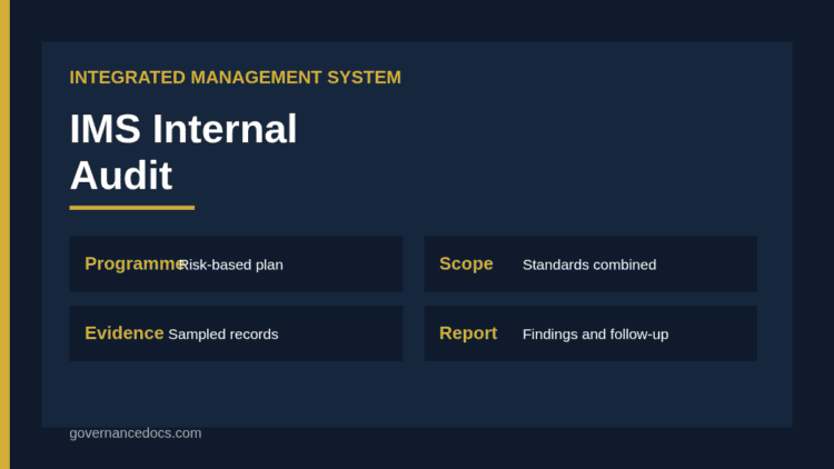IMS internal audit combining quality, environment and safety management systems