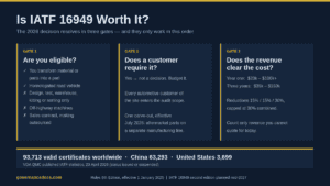 Is IATF 16949 worth it in 2026: eligibility, customer mandate and cost gates for automotive suppliers