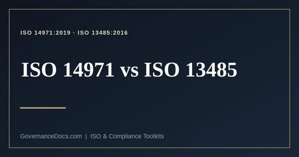 ISO 14971 vs ISO 13485 explained