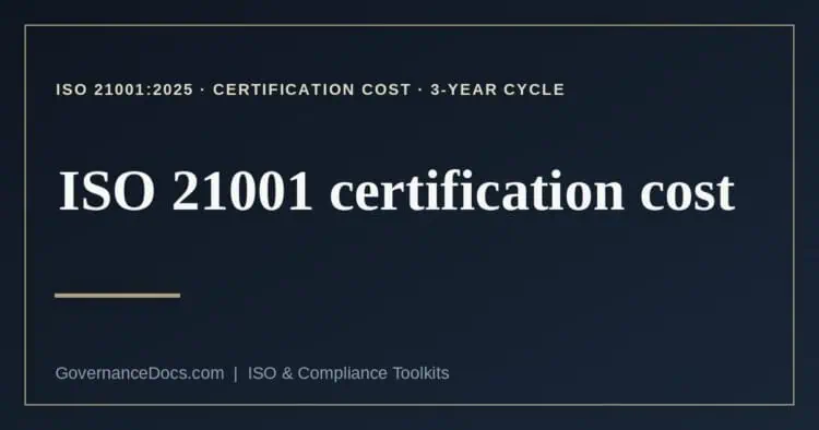 ISO 21001 certification cost explained