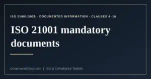 ISO 21001 mandatory documents explained