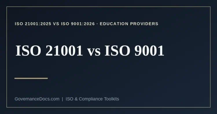ISO 21001 vs ISO 9001 explained