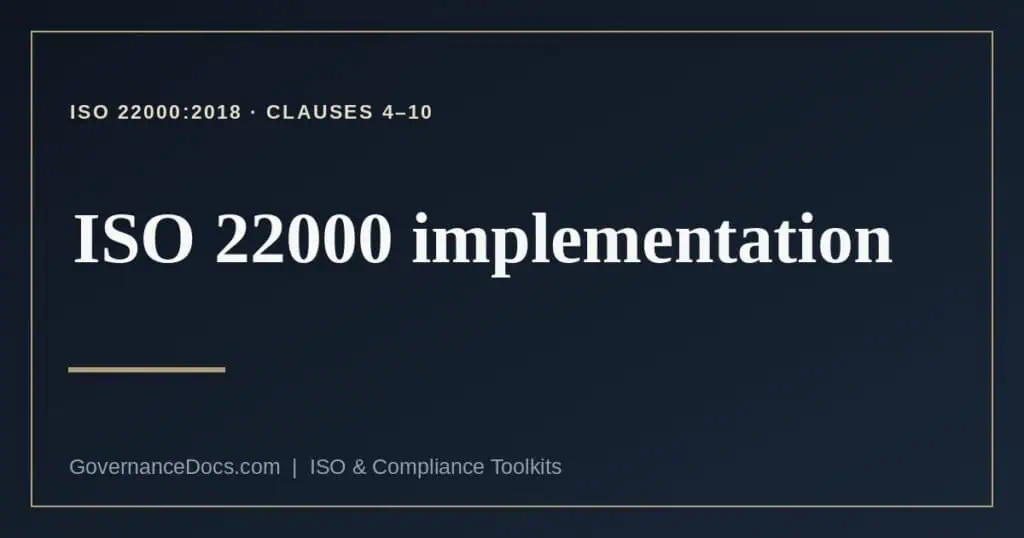 ISO 22000 implementation explained