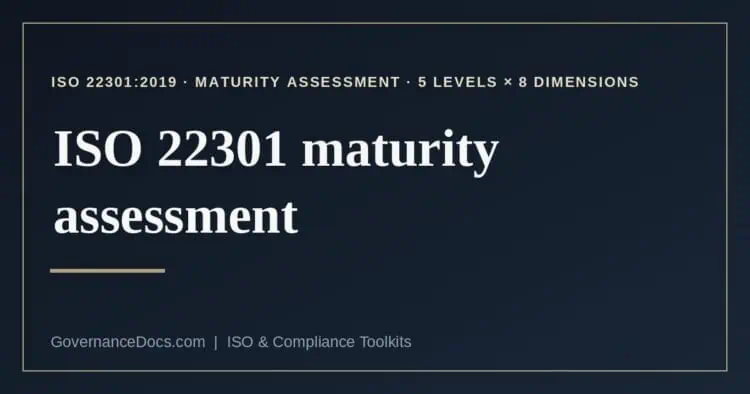ISO 22301 maturity assessment explained