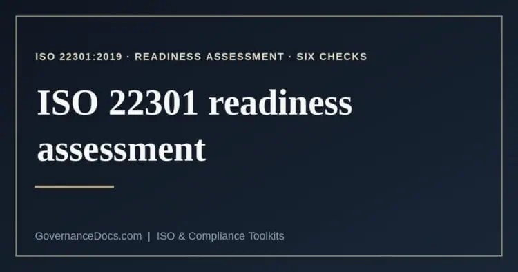 ISO 22301 readiness assessment explained