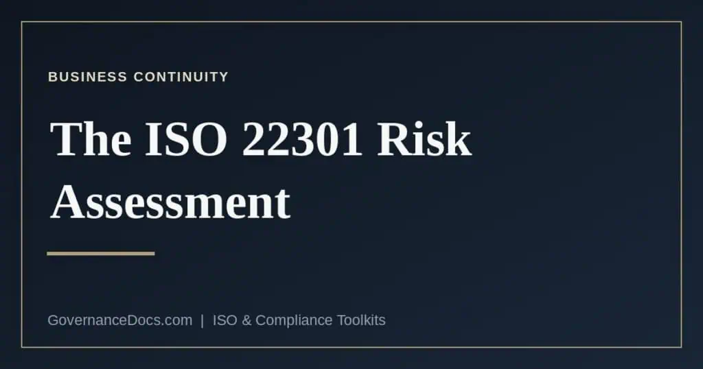 The ISO 22301 risk assessment explained