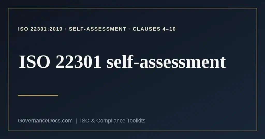 ISO 22301 self-assessment explained