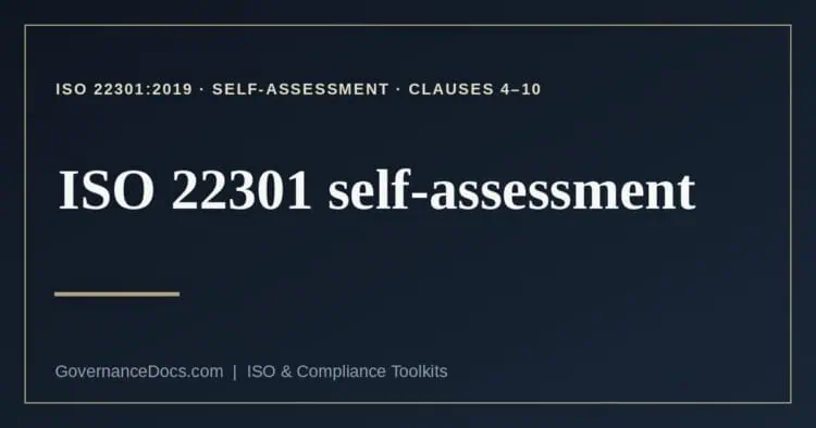 ISO 22301 self-assessment explained