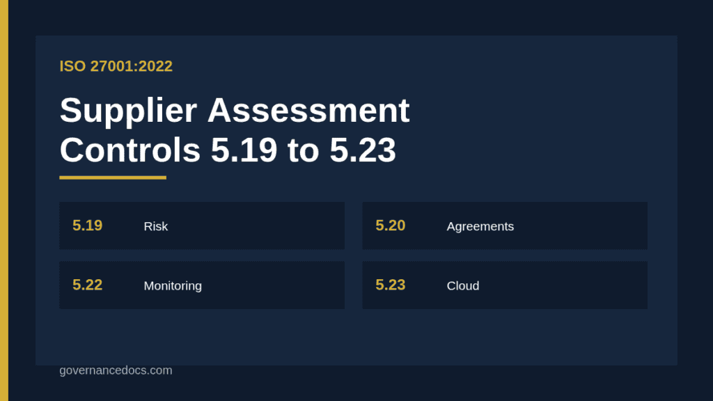 ISO 27001 supplier assessment Annex A 5.19 to 5.23