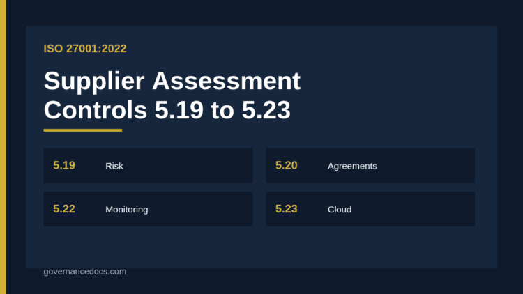 ISO 27001 supplier assessment Annex A 5.19 to 5.23