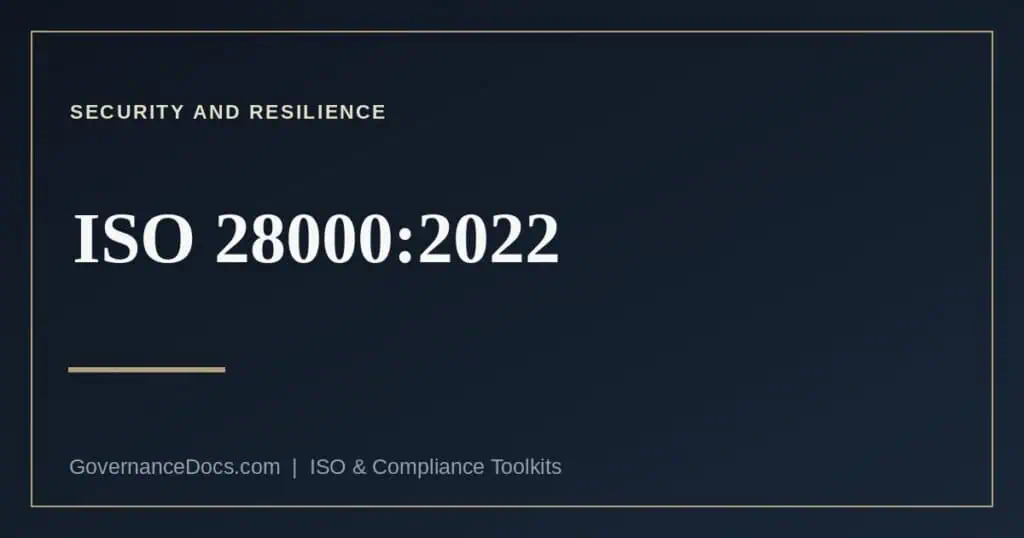 ISO 28000:2022 security management systems