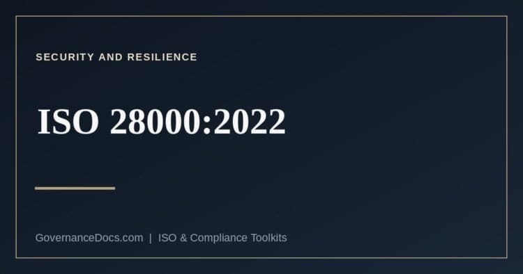 ISO 28000:2022 security management systems