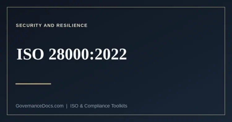 ISO 28000:2022 security management systems