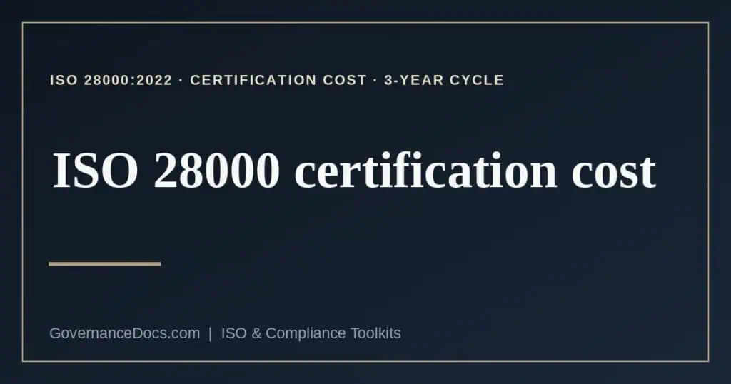 ISO 28000 certification cost explained