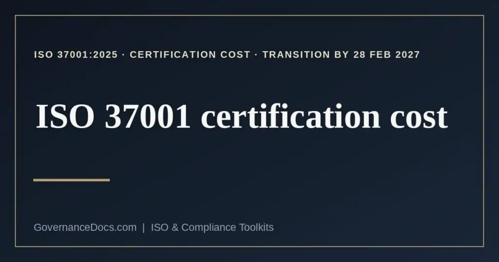 ISO 37001 certification cost explained