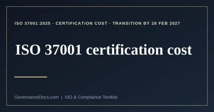 ISO 37001 certification cost explained