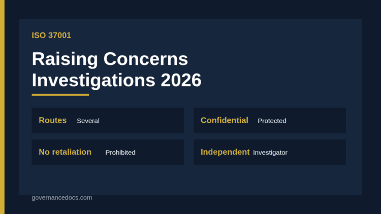 ISO 37001 raising concerns and bribery investigation process