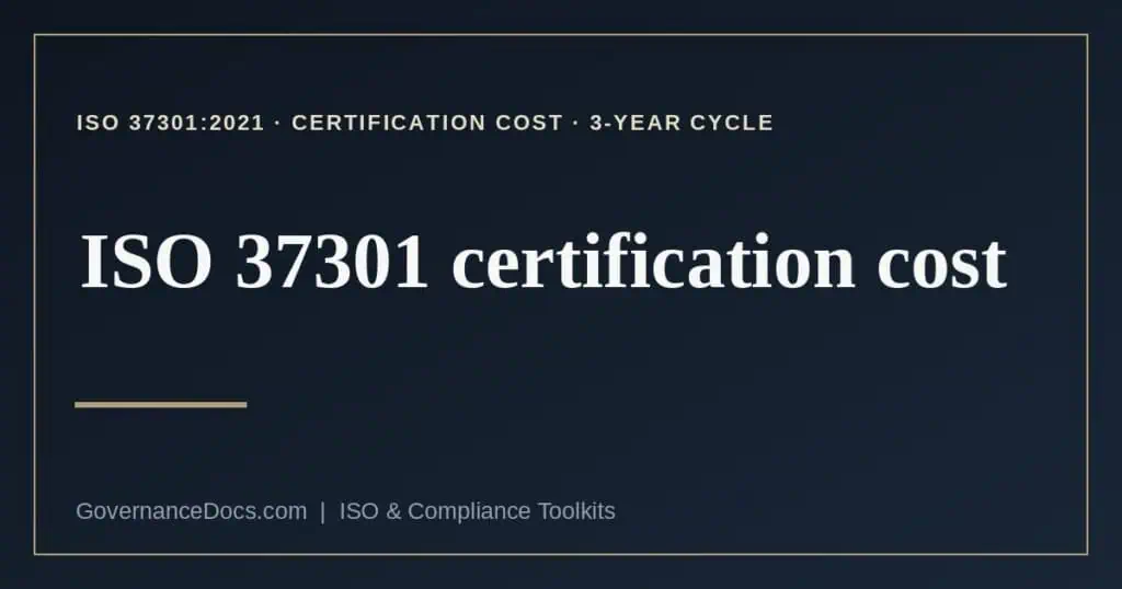 ISO 37301 certification cost explained