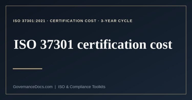 ISO 37301 certification cost explained