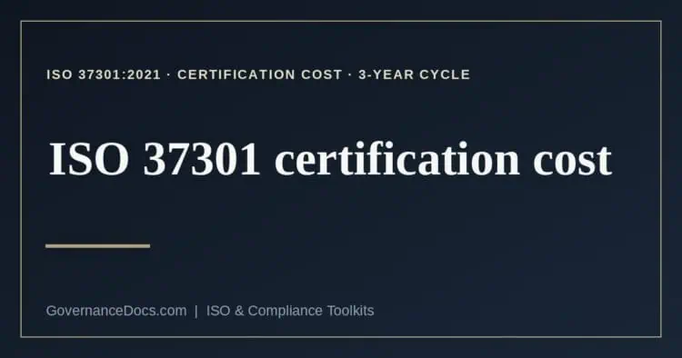 ISO 37301 certification cost explained