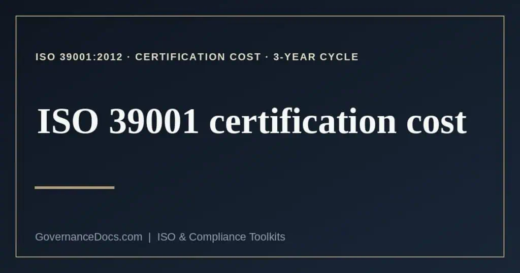 ISO 39001 certification cost explained