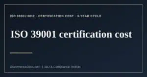 ISO 39001 certification cost explained
