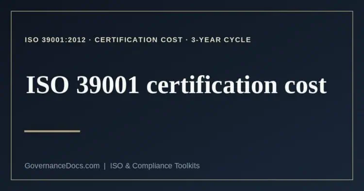 ISO 39001 certification cost explained